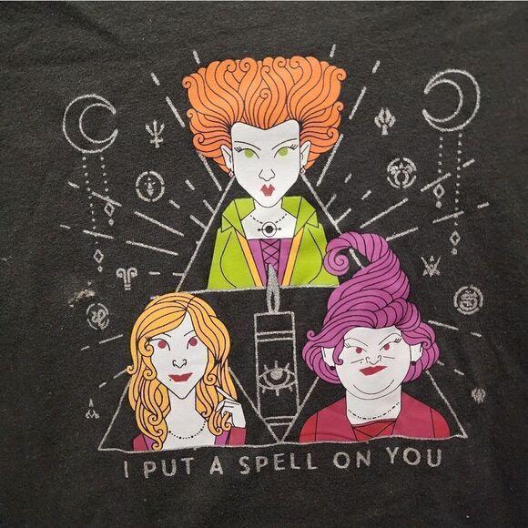 Nwt Girls' Hocus Pocus Sanderson Sisters Halloween Short Sleeve Graphic T-Shirt - Picture 4 of 6